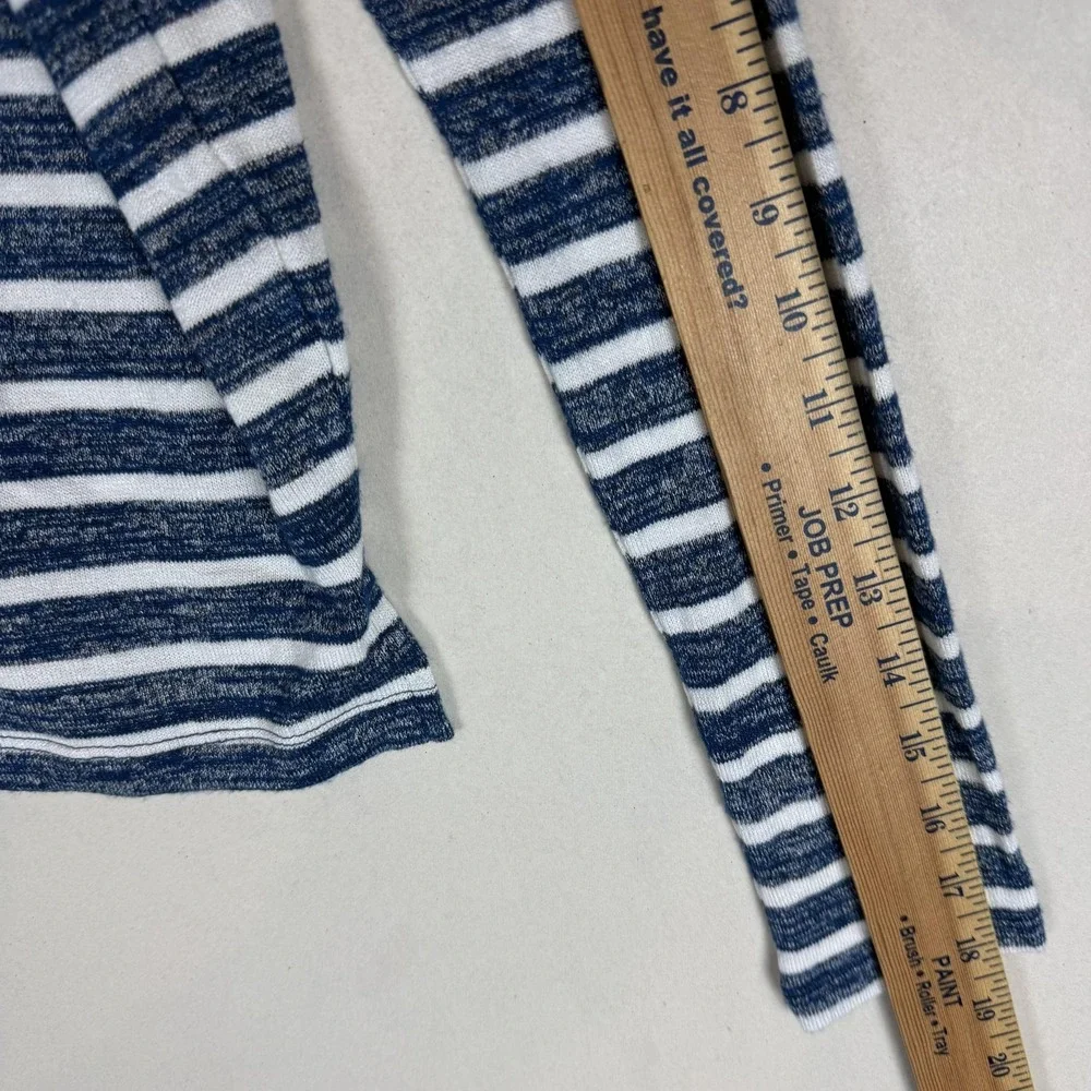Banana Republic Sweater Womens XS Blue White Stripe Cowl Neck Knit Pullover